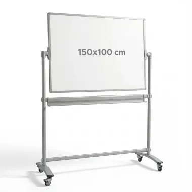 Rotating mobile board 150x100cm Standard - Office setup. Light-colored walls, minimalist style.