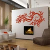 Decorative branch sticker 2130 - Living room arrangement with light-colored walls and neutral furniture.
