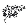 Decorative sticker branch butterfly 2121 - Graphic design featuring a black branch with flowers and a butterfly.
