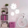 Decorative flower sticker 2112 - Room arrangement with light-colored walls and Scandinavian-style furniture.