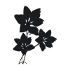 Decorative sticker flowers 2114 - Graphic design featuring four black flowers in various shapes with delicate details.