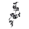 Decorative sticker flowers leaves 2118 - Graphic design featuring black flowers and leaves in an organic style.