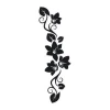Decorative sticker leaves 2117 - Graphic design. Black leaves and flowers in various shapes on a white background.