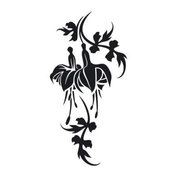 Decorative sticker with plant motif 2119 - Graphic design featuring stylized flowers and leaves.