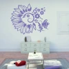 Decorative plant-themed sticker 2120 - Living room setup with light-colored walls and white-gray furniture.