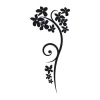 Decorative sticker wildflowers 2128 - Graphic design featuring a black branch with flowers and a spiral element.