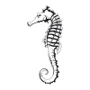 Seahorse wall sticker 2108 - Graphic design featuring a black and white seahorse with clear details.