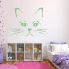 Cat wall sticker 2109 - Decor for a child\'s room with light-colored walls and white furniture.