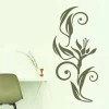 Wall sticker flower 2093 - Graphic design featuring stylized flowers and leaves in shades of brown.