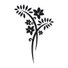 Wall sticker flowers 2087 - Graphic design featuring black flowers and leaves on a white background.