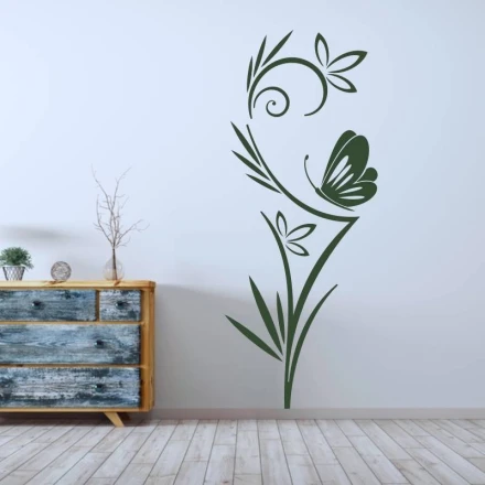 Wall Sticker Flowers And Butterflies 2089