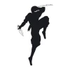 Ninja wall sticker 2098 - Graphic design featuring a black ninja in a dynamic pose with a weapon.