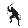 Ninja wall sticker 2100 - Graphic design featuring a black ninja with weapons and rope.