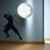 Ninja warrior wall sticker 2101 - Room decor with light-colored walls and wooden floor.