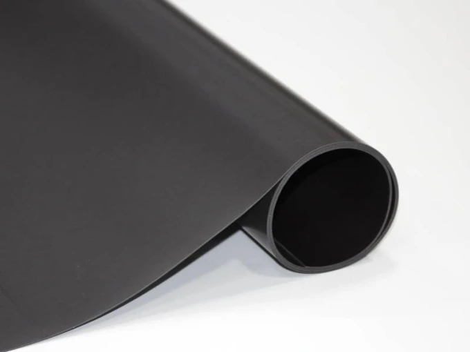 Magnetic strips 0.7 mm - Graphic design. Black, smooth, flexible strips on a roll.