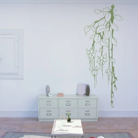 Branch sticker 2146 - Living room decor. Light-colored walls, furniture in shades of white and gray.