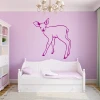 Deer sticker 2138 - Decor in a child\'s room. Light purple walls, white furniture.