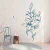 Flower sticker 2148 - Living room setup with light walls, wooden floor, and minimalist furniture.