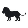 Lion sticker 2131 - Graphic design featuring a lion in profile with a distinct mane and tail.
