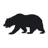 Bear sticker 2134 - Graphic design. Black silhouette of a bear in motion on a white background.