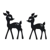 Deer sticker 2139 - Graphic design featuring two black deer with white spots and large eyes.
