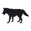 Wolf sticker 2132 - Graphic design featuring a black silhouette of a wolf with clear body details.
