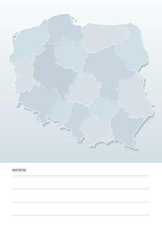 Dry-erase board of Poland\'s administrative division map 192 - Graphic design. Map in shades of gray.