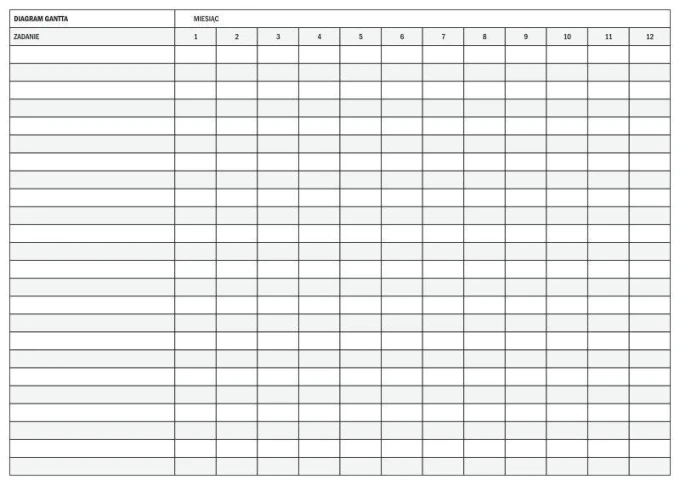Magnetic dry-erase Gantt chart board 075 with monthly divisions - Graphic design. Grid with horizontal and vertical lines.