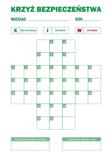 Magnetic dry-erase lean safety cross board 079 - Graphic design. Board with a cross grid pattern.