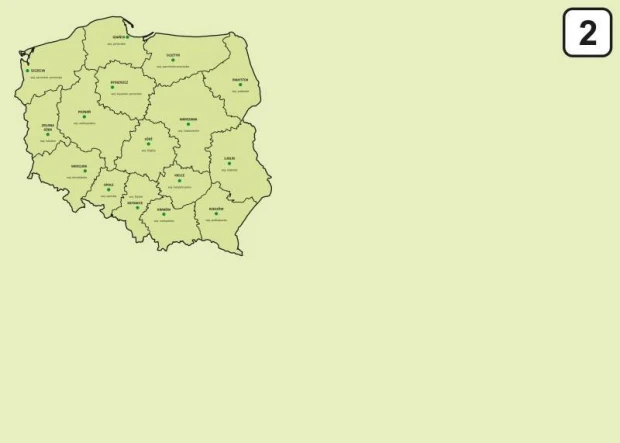 Magnetic dry-erase board of Poland with provincial divisions, 240 - Graphic design. Map with outlines of provinces.