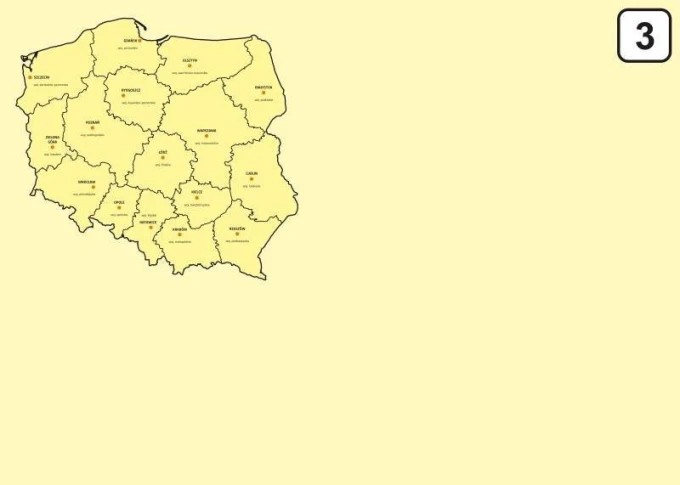 Dry-erase board of Poland map with provinces, 240 - Graphic design. Map of Poland with provincial outlines.