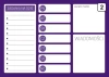 Dry-erase planner board 242 - Graphic design. Simple layout with space for days of the week and tasks. Purple colors.