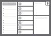 Dry-erase planner board 242 - Graphic design. Simple layout with spaces for days of the week and notes.