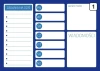 Magnetic dry-erase planner board 242 - Blue background with white fields for tasks and days of the week.