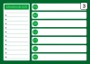 Magnetic dry-erase planner board 243 - Graphic design. Green background with white fields for tasks and days of the week.