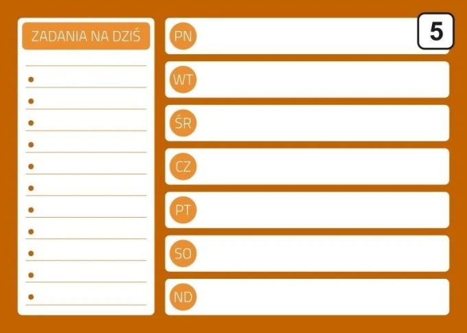 Magnetic dry-erase planner board 243 - Features rectangular sections for days of the week and space for tasks.