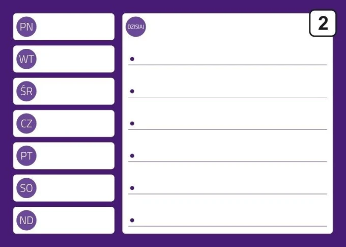 Magnetic dry-erase planner board 244 - Graphic design with a simple layout for days of the week and notes.
