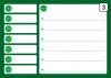 Magnetic dry-erase planner board 244 - Graphic design with green background, white lines, and circular note area.