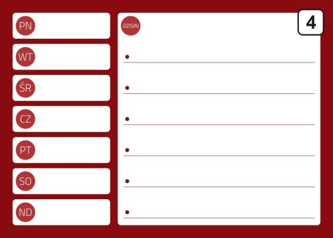 Magnetic dry-erase planner board 244 - Graphic design. Simple layout with days of the week and space for notes.