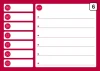 Magnetic dry-erase planner board 244 - Graphic design. Red background with white fields for days of the week and section.