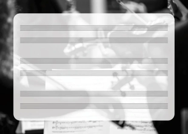 Dry-erase concert board EDU 043 with graphic design. Features white horizontal lines on a gray background.