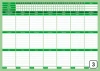 Fitness training planner dry-erase board 258 - Rectangular board with a grid for days and fillable fields.