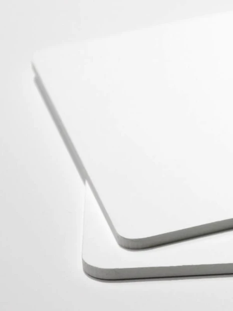 A4 white dry-erase board with a graphic design, featuring a simple rectangular shape and rounded corners.