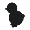 Chalk sticker for kids, duck shape with a rounded belly and head, design 221.