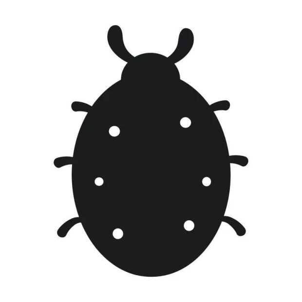 Chalk sticker for kids, ladybug design with six spots on its back.