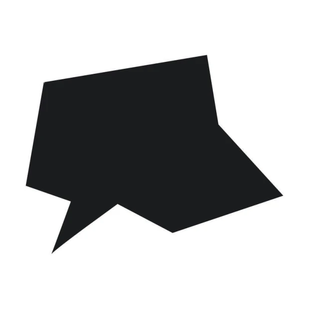 Chalkboard sticker for office speech bubble 231 - Graphic design with a cutout on the bottom edge.