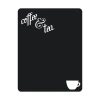 Chalkboard sticker for restaurant menu, coffee and tea design. Black rectangle with "coffee & tea" text in white.