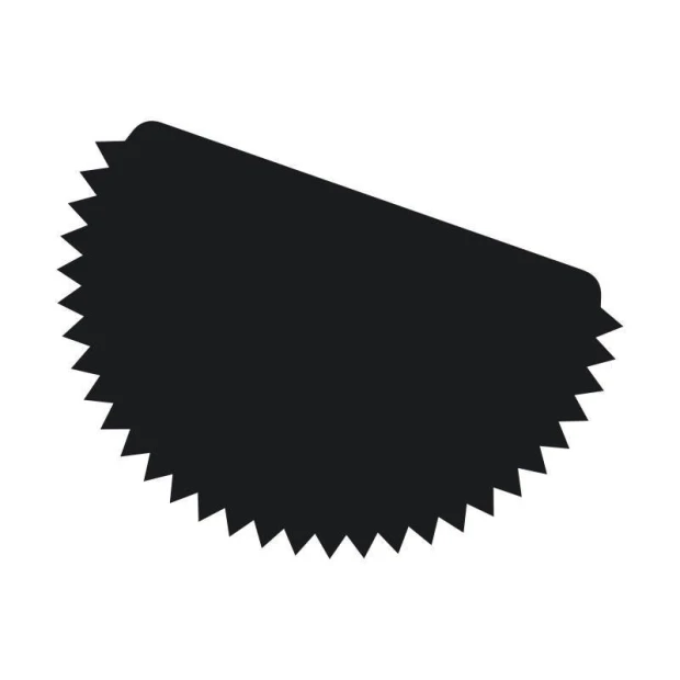 Chalk sticker for price tags 232 - Graphic design. Semi-circular shape with a scalloped edge.