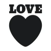 Chalk sticker heart 234 - Graphic design with black LOVE text above a large black heart.