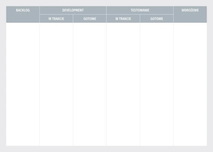 Magnetic dry-erase Kanban board 095 - Graphic design with a simple grid of four columns and headers.